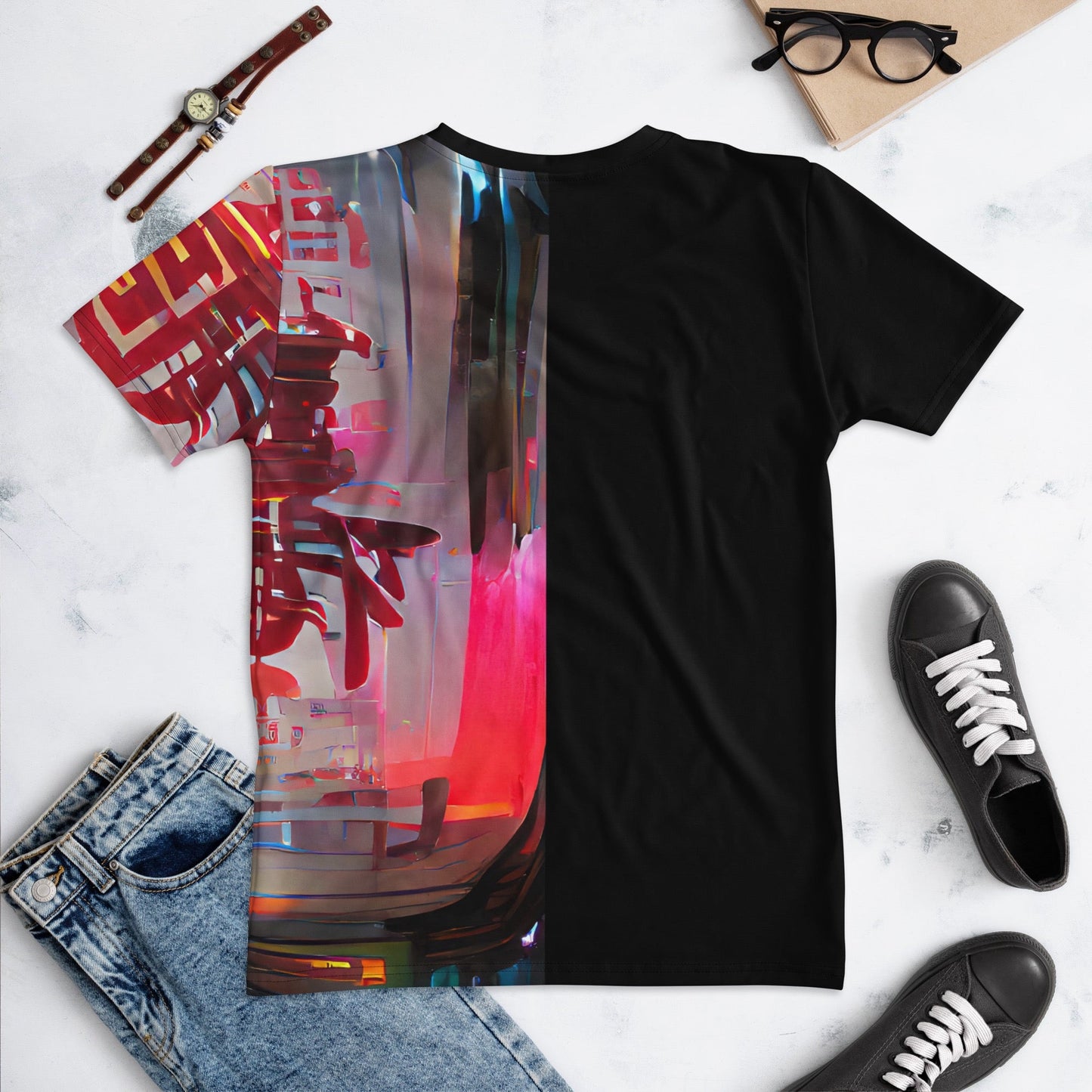 Half Black Half Báijiǔ - Womens T-Shirt
