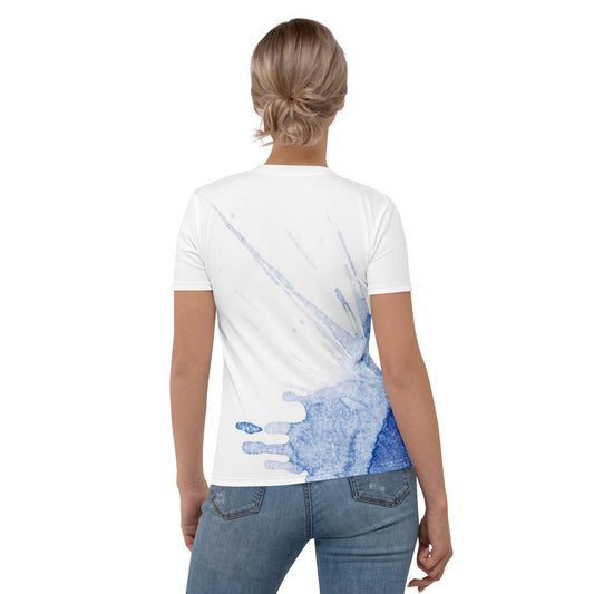 Watercolour Blue Splash - Womens T-Shirt
