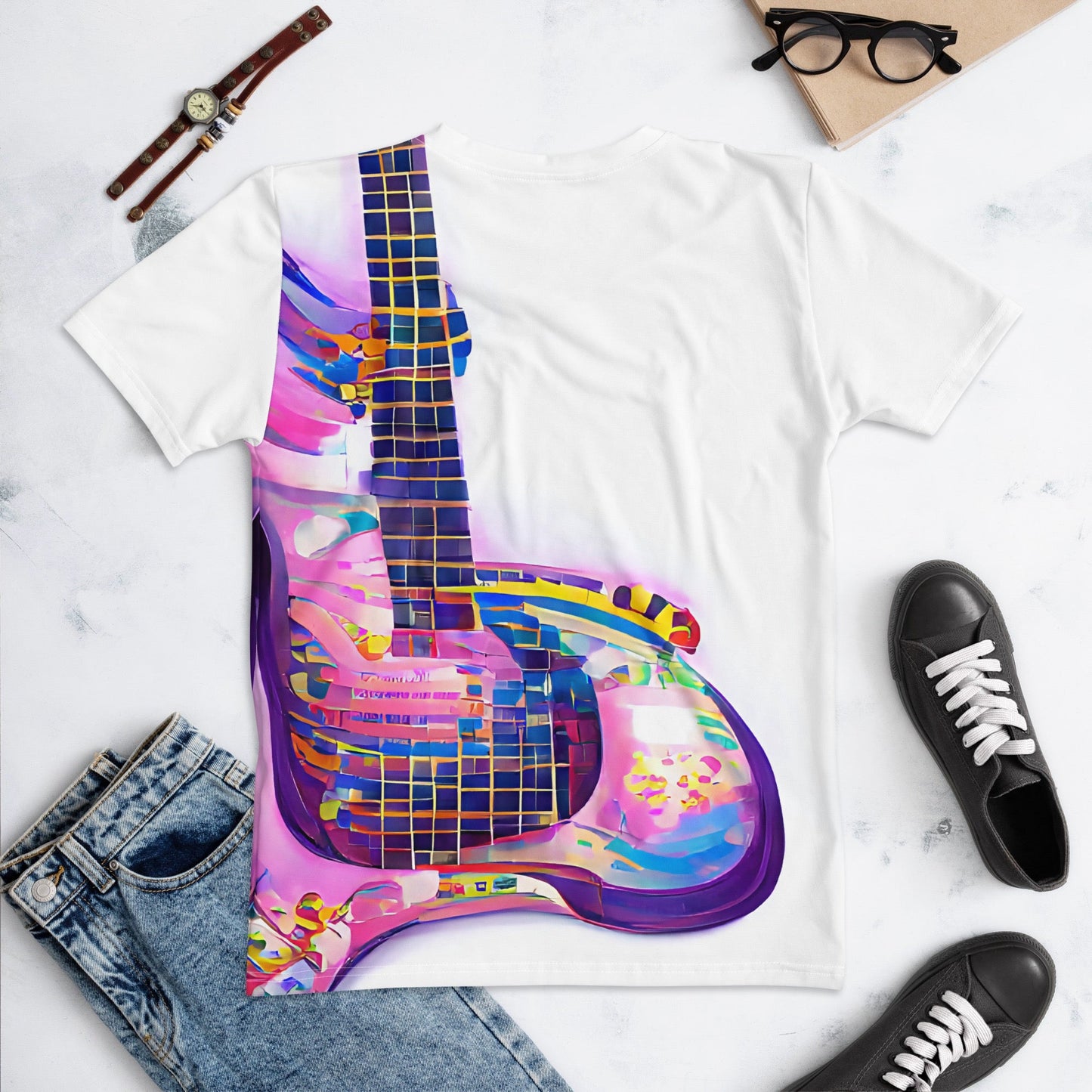 Hippie Guitar - Womens T-Shirt