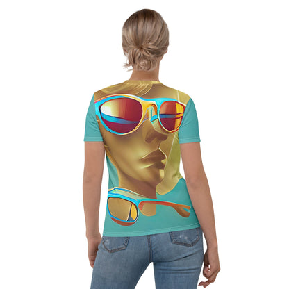 Retro Cool Blue - Womens T-Shirt
