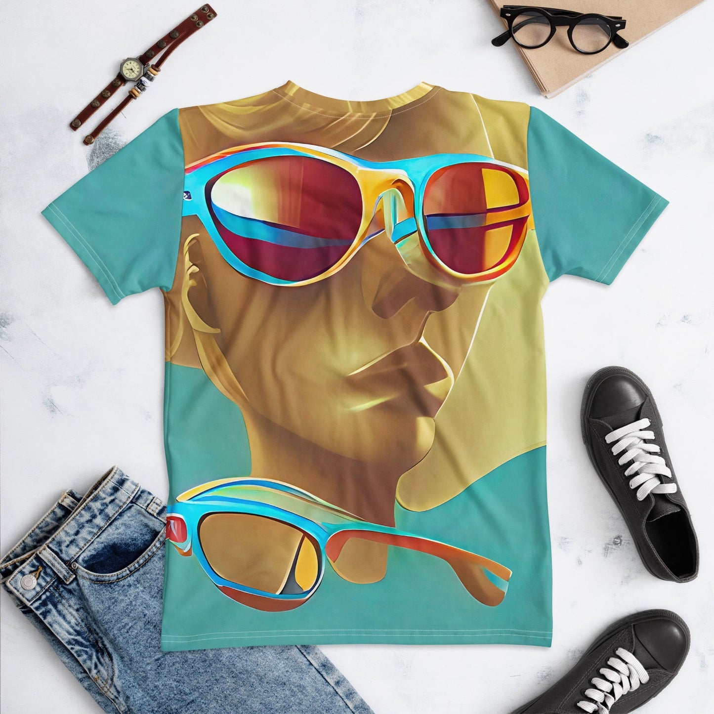 Retro Cool Blue - Womens T-Shirt
