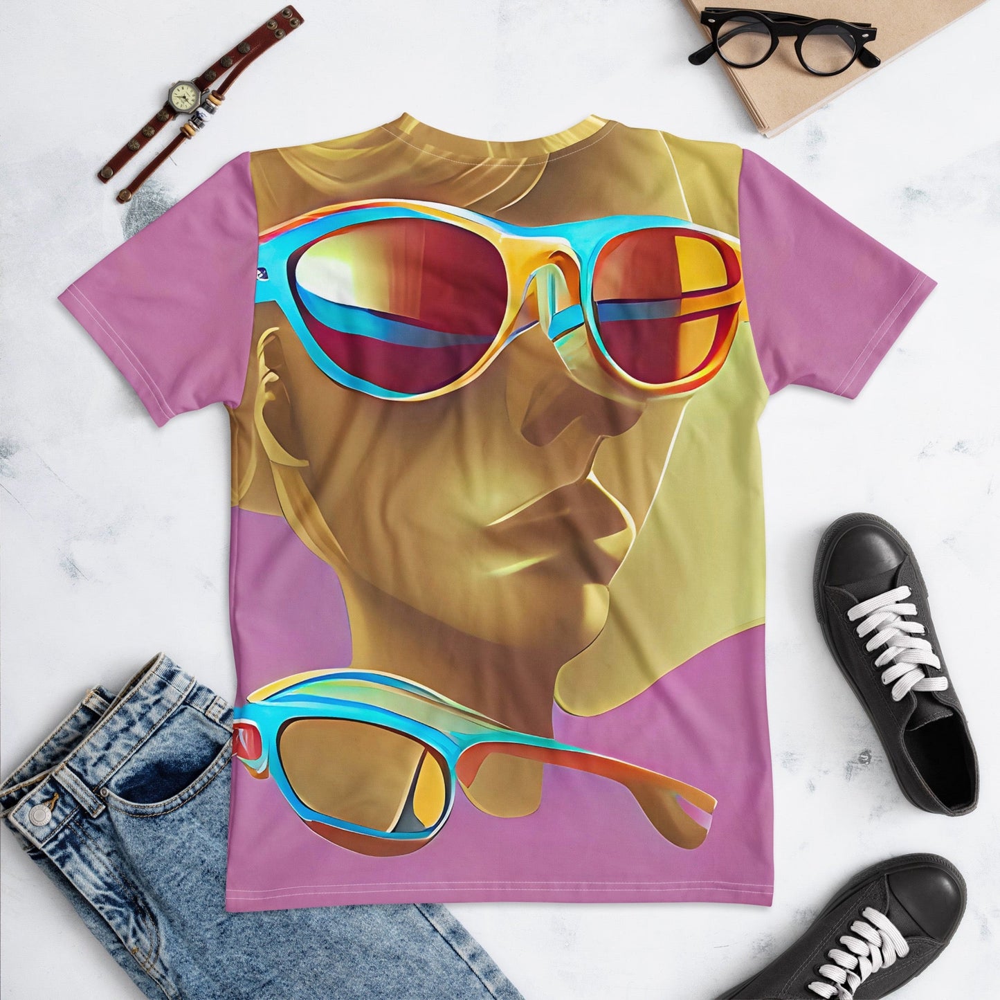 Retro Cool Pink - Womens T-Shirt