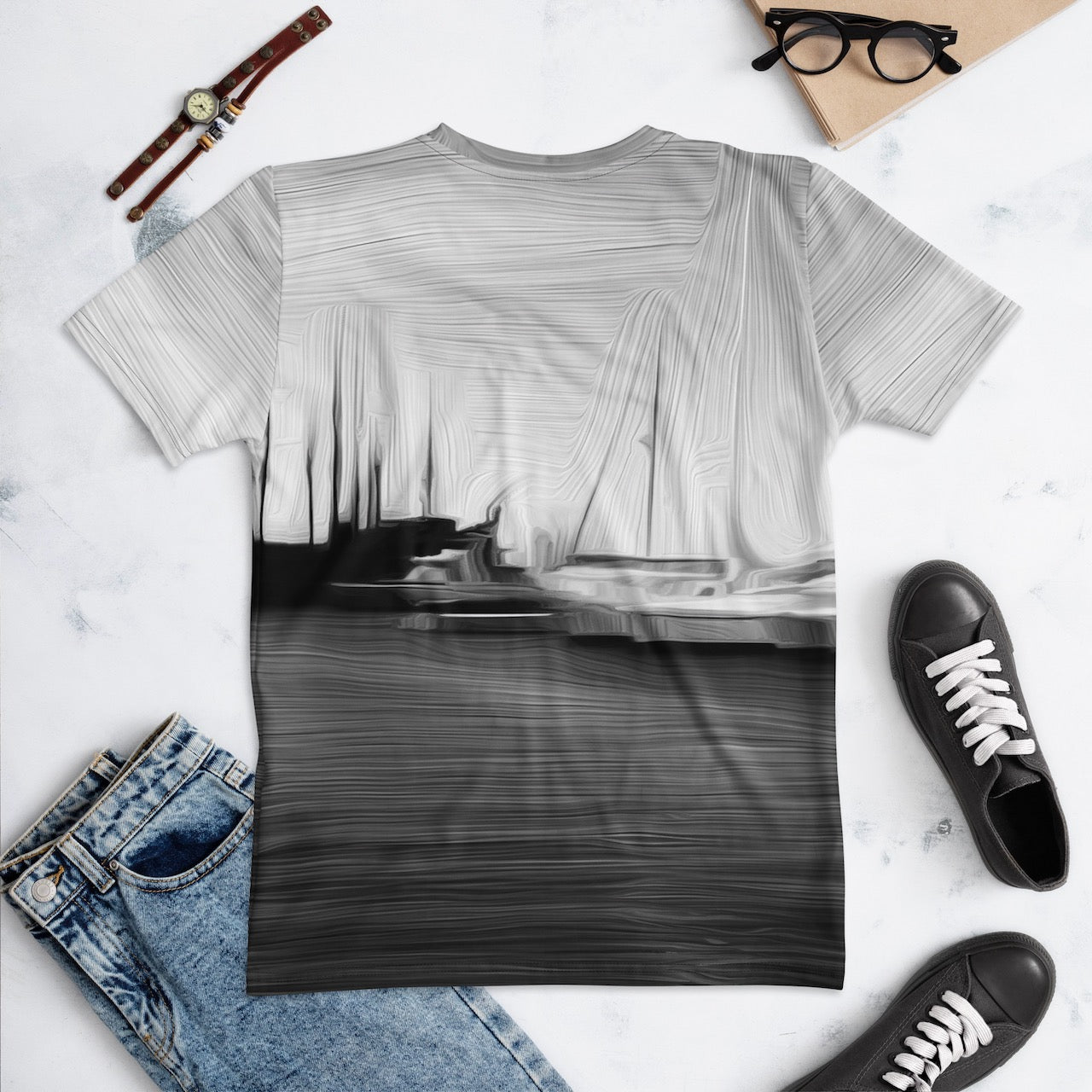 The Sleeping Yachts (at Night) - Womens T-Shirt
