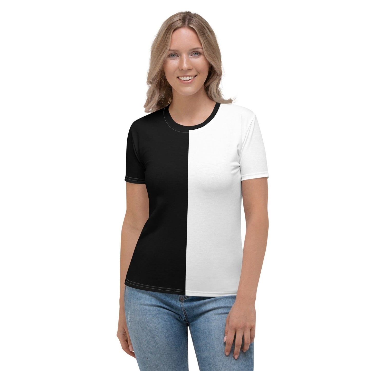 Half Black Half White - Womens T-Shirt