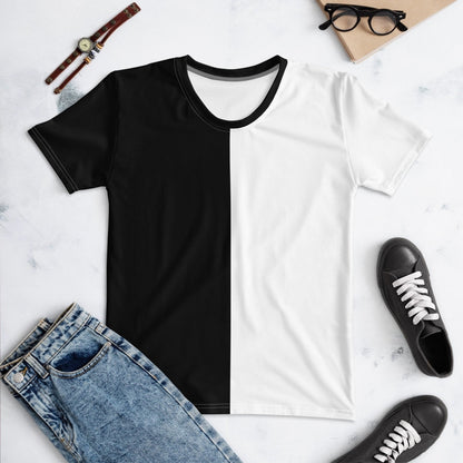 Half Black Half White - Womens T-Shirt