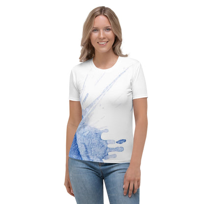 Watercolour Blue Splash - Womens T-Shirt