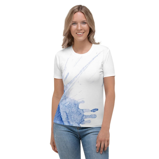 Watercolour Blue Splash - Womens T-Shirt