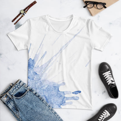Watercolour Blue Splash - Womens T-Shirt