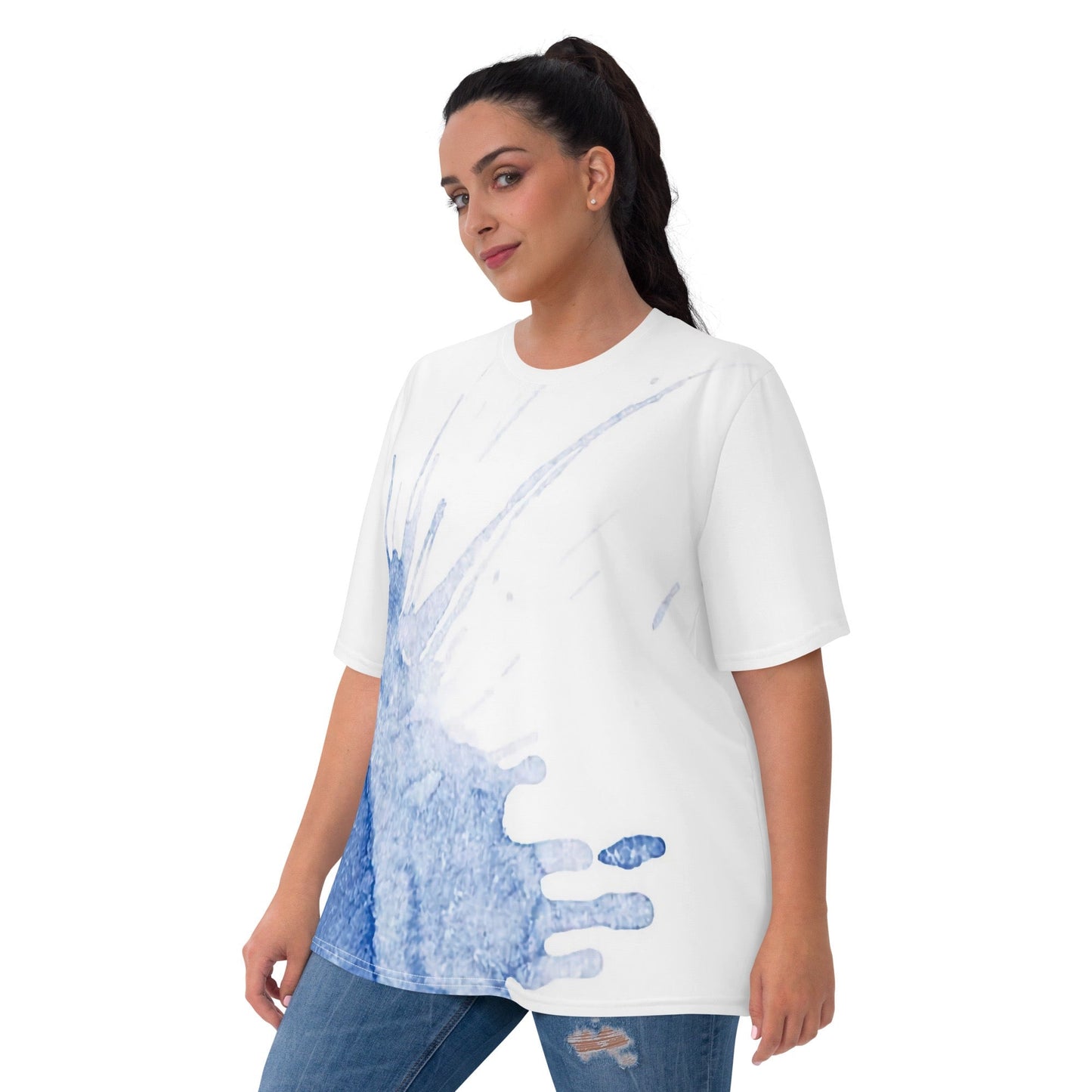 Watercolour Blue Splash - Womens T-Shirt