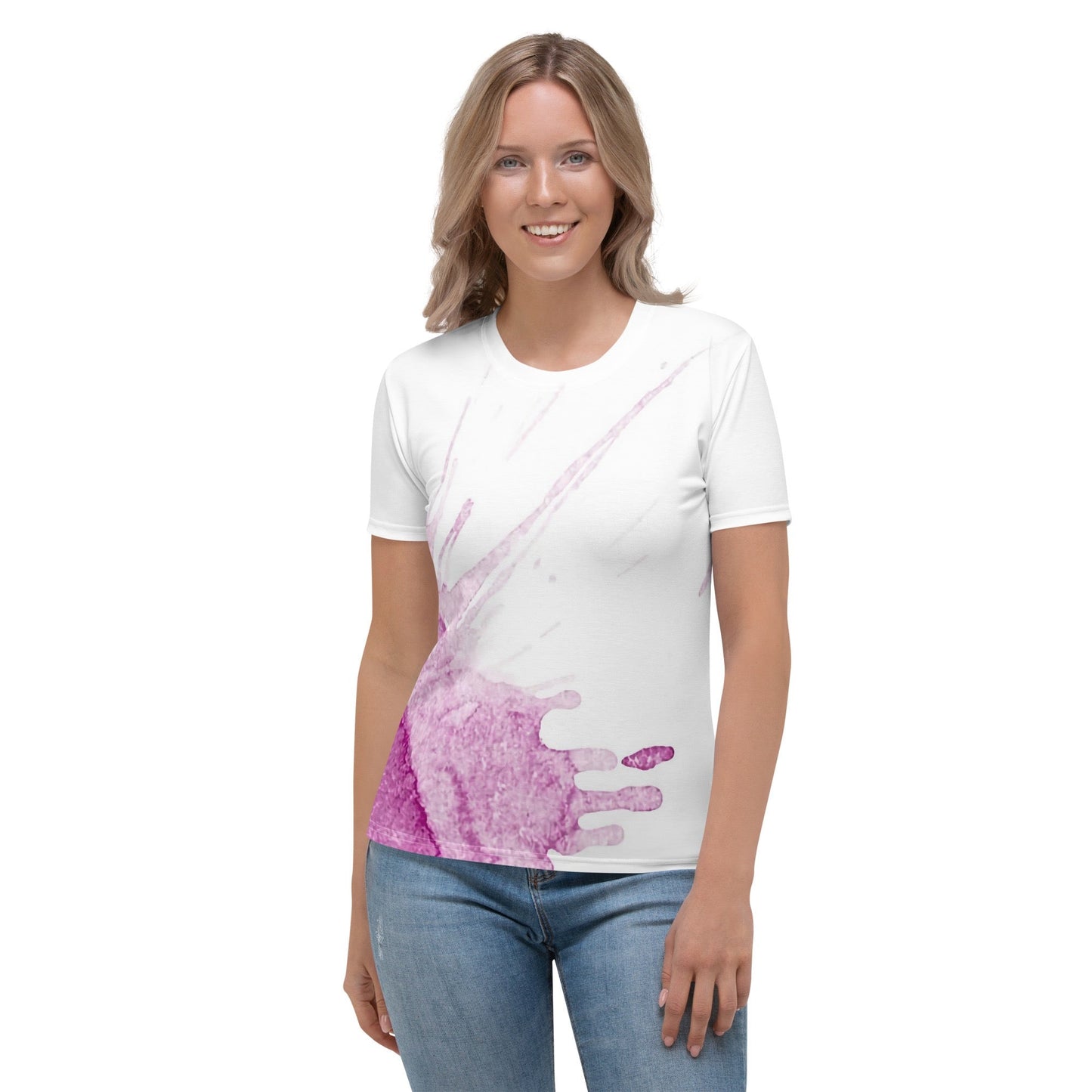 Watercolour Pink Splash - Womens T-Shirt