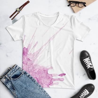 Watercolour Pink Splash - Womens T-Shirt