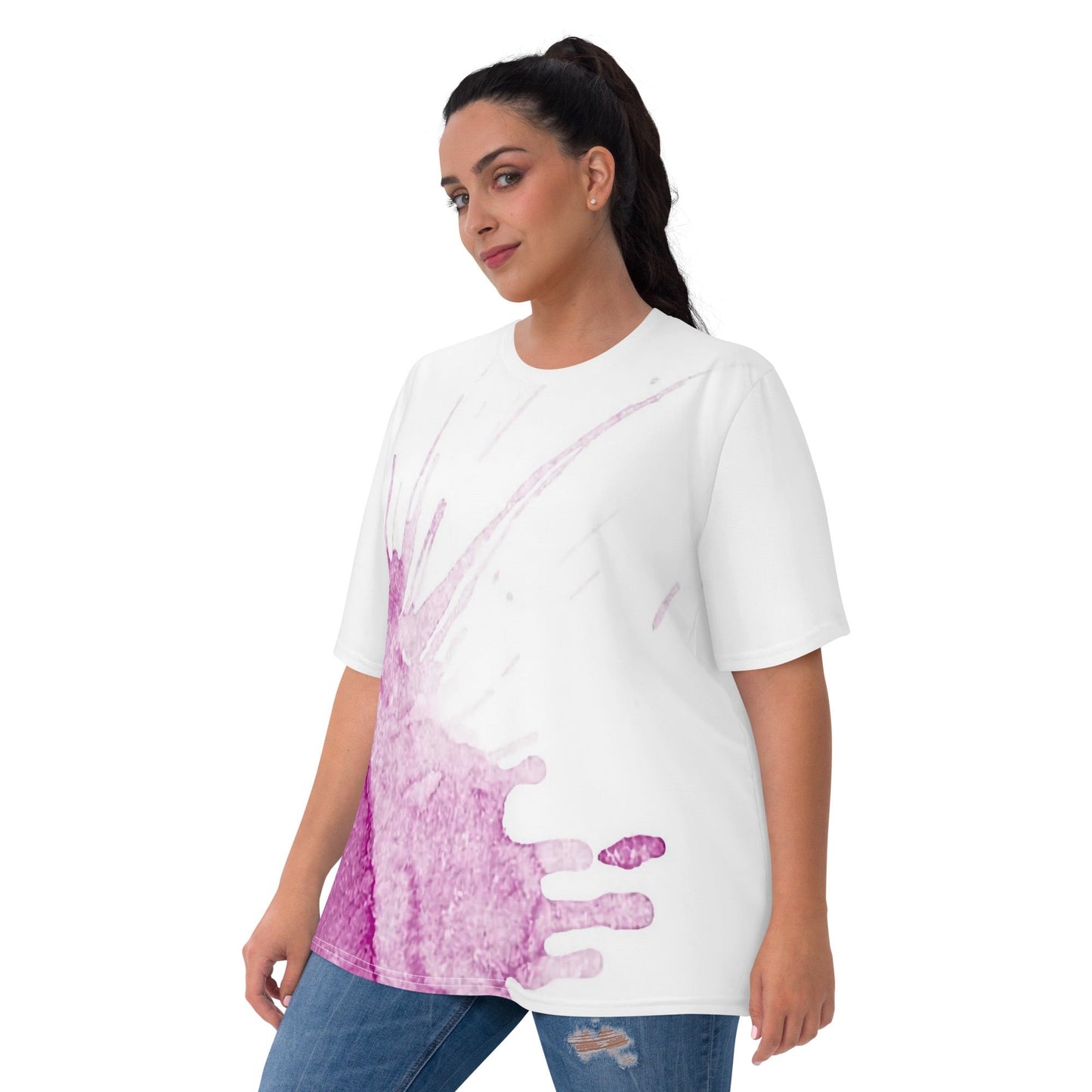 Watercolour Pink Splash - Womens T-Shirt