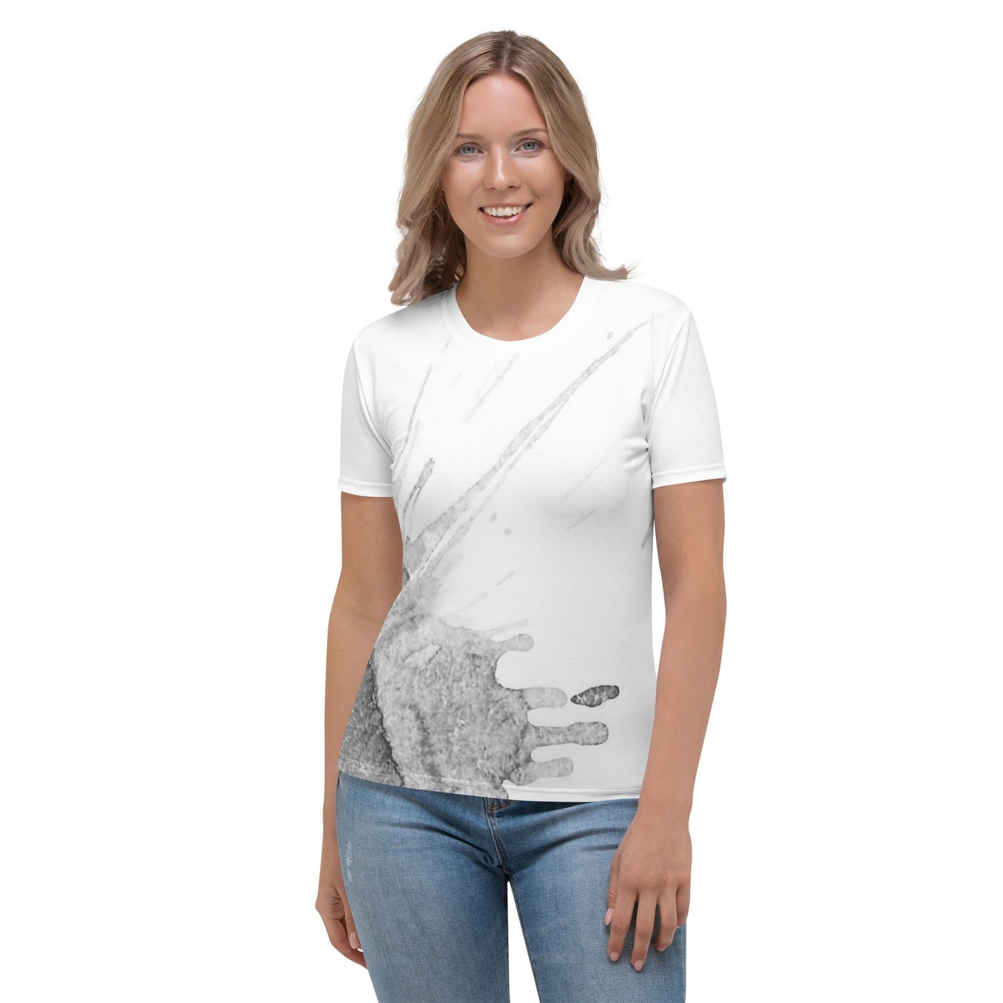 Watercolour Grey Splash - Womens T-Shirt