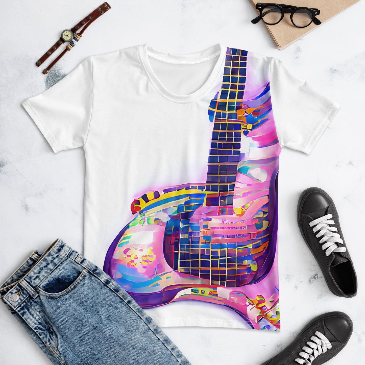 Hippie Guitar - Womens T-Shirt
