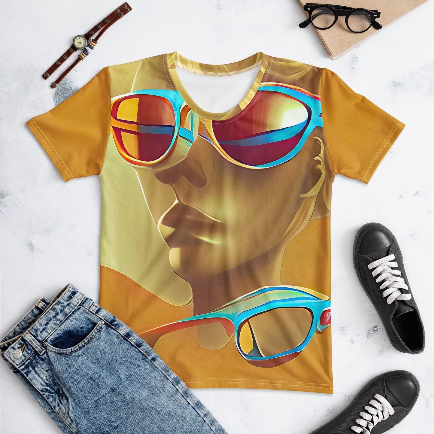 Retro Cool Orange - Womens T-Shirt