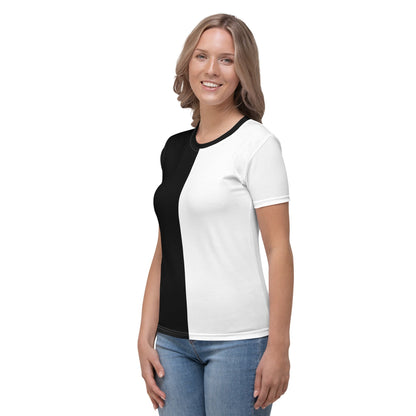 Half Black Half White - Womens T-Shirt