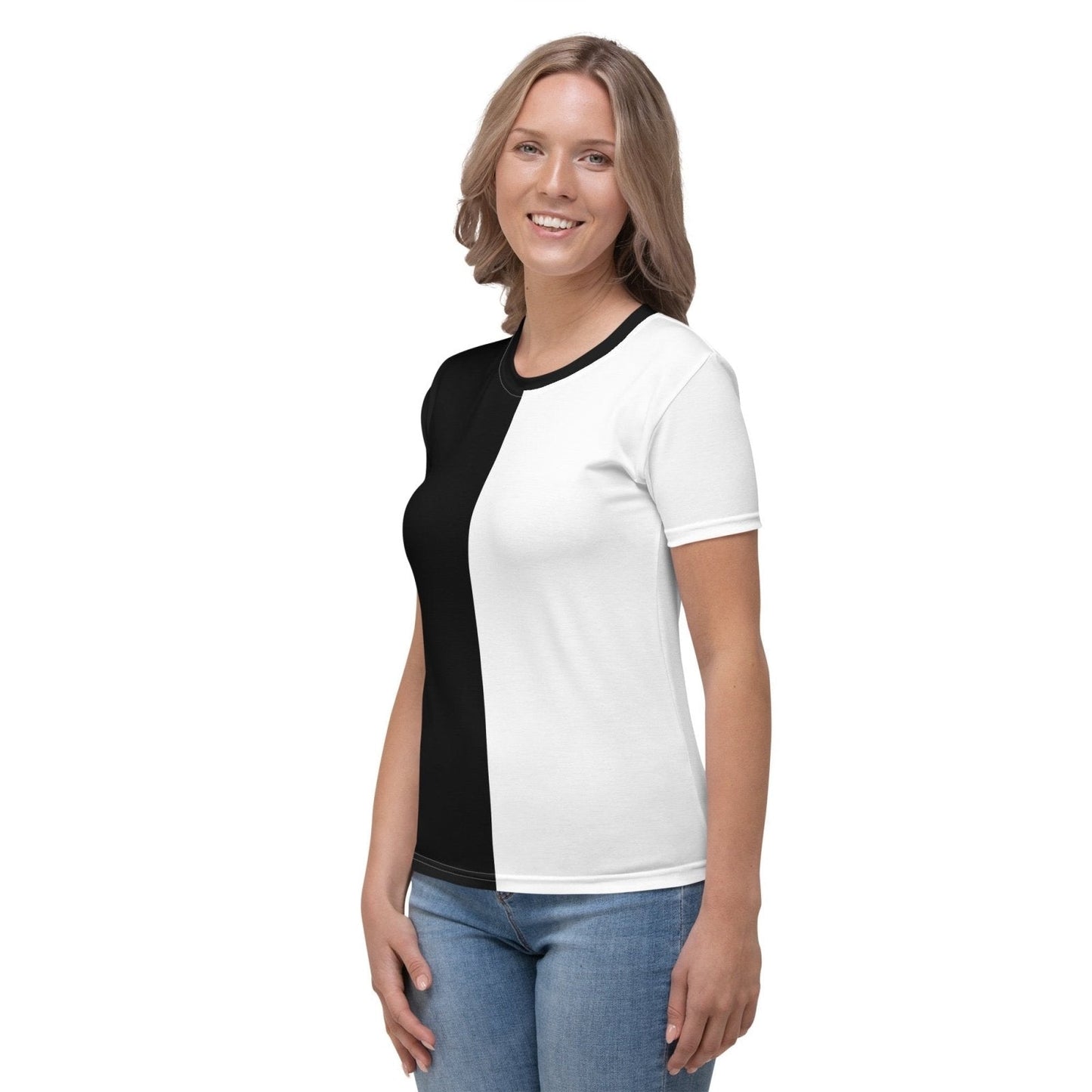 Half Black Half White - Womens T-Shirt