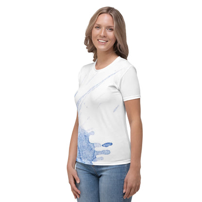 Watercolour Blue Splash - Womens T-Shirt