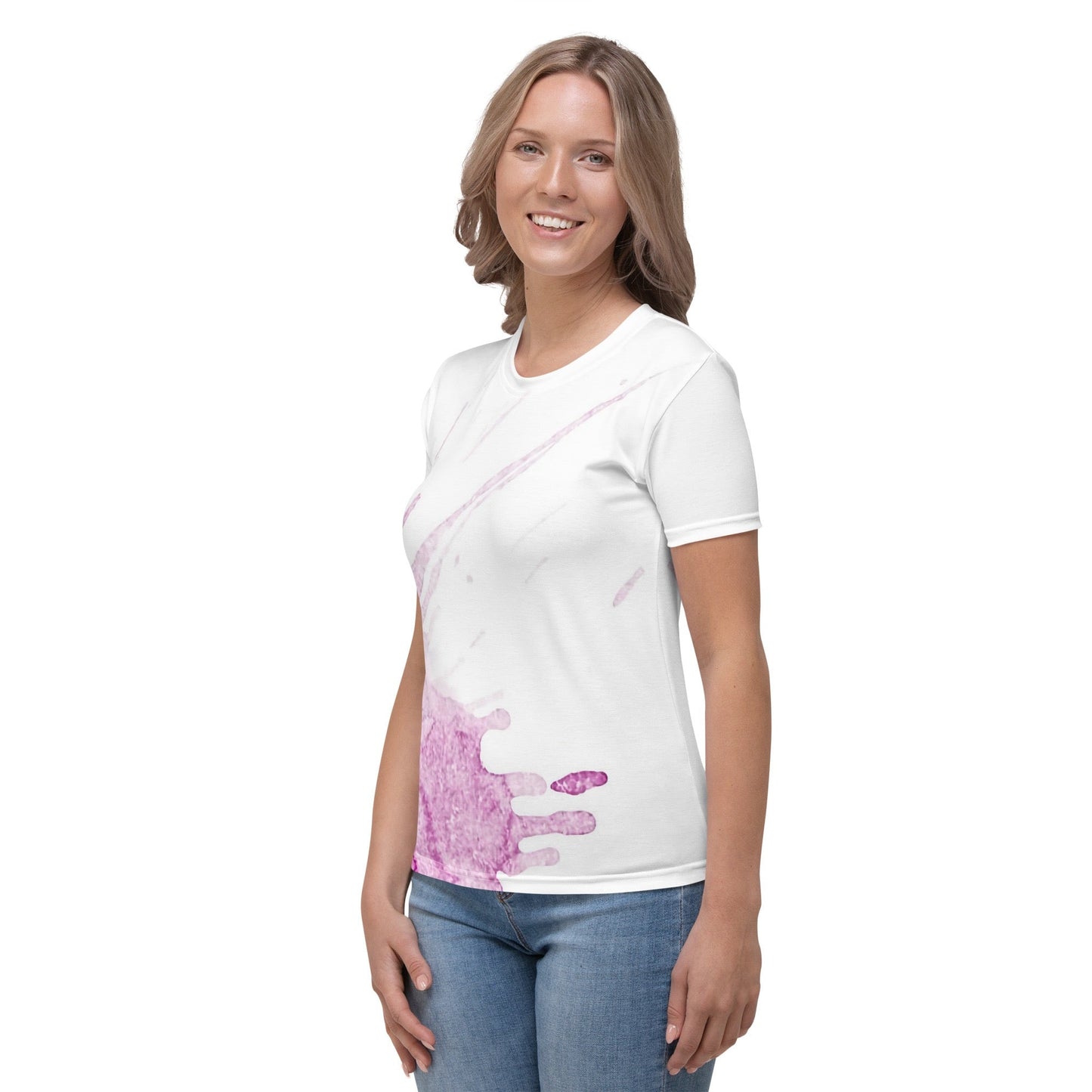 Watercolour Pink Splash - Womens T-Shirt