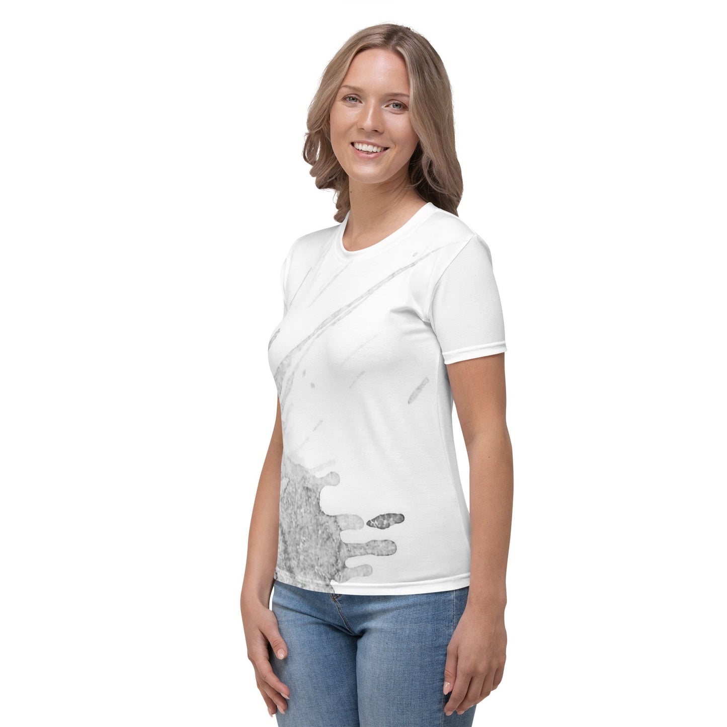 Watercolour Grey Splash - Womens T-Shirt
