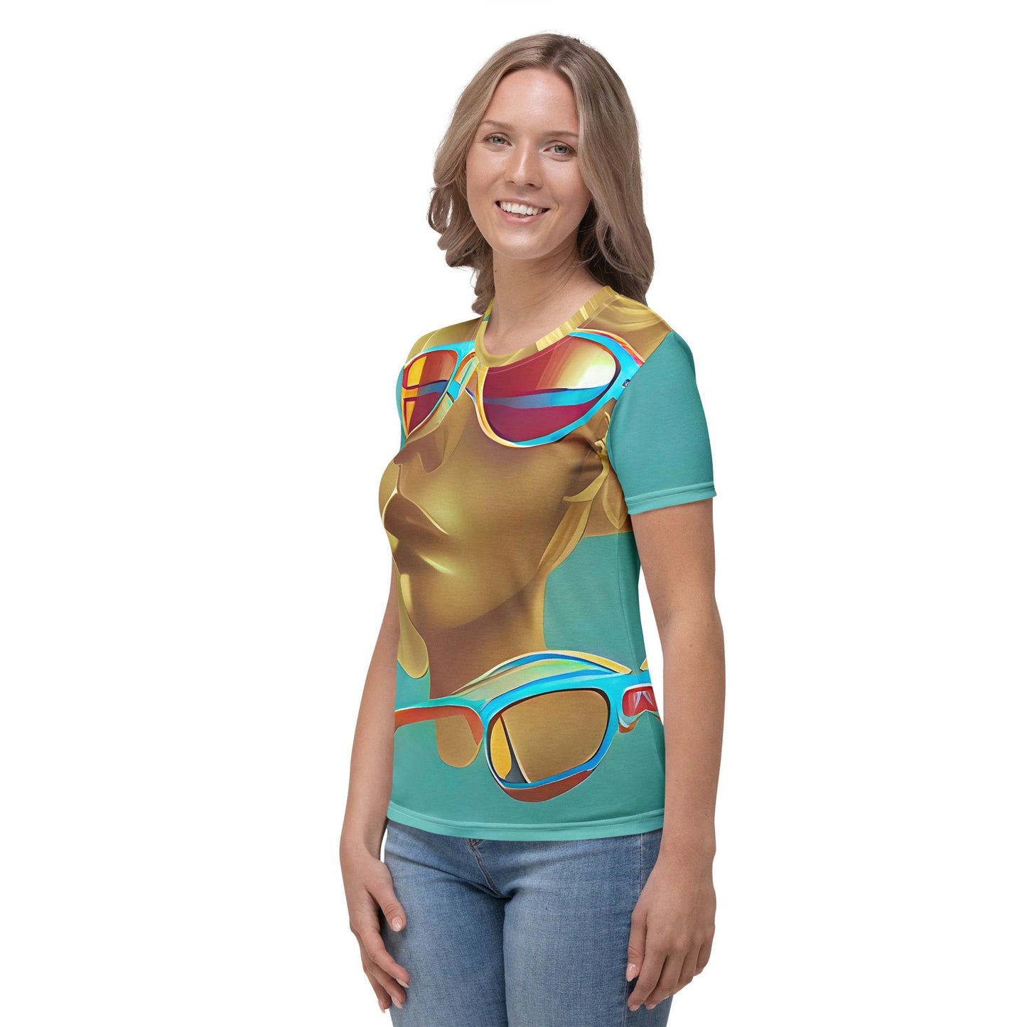 Retro Cool Blue - Womens T-Shirt