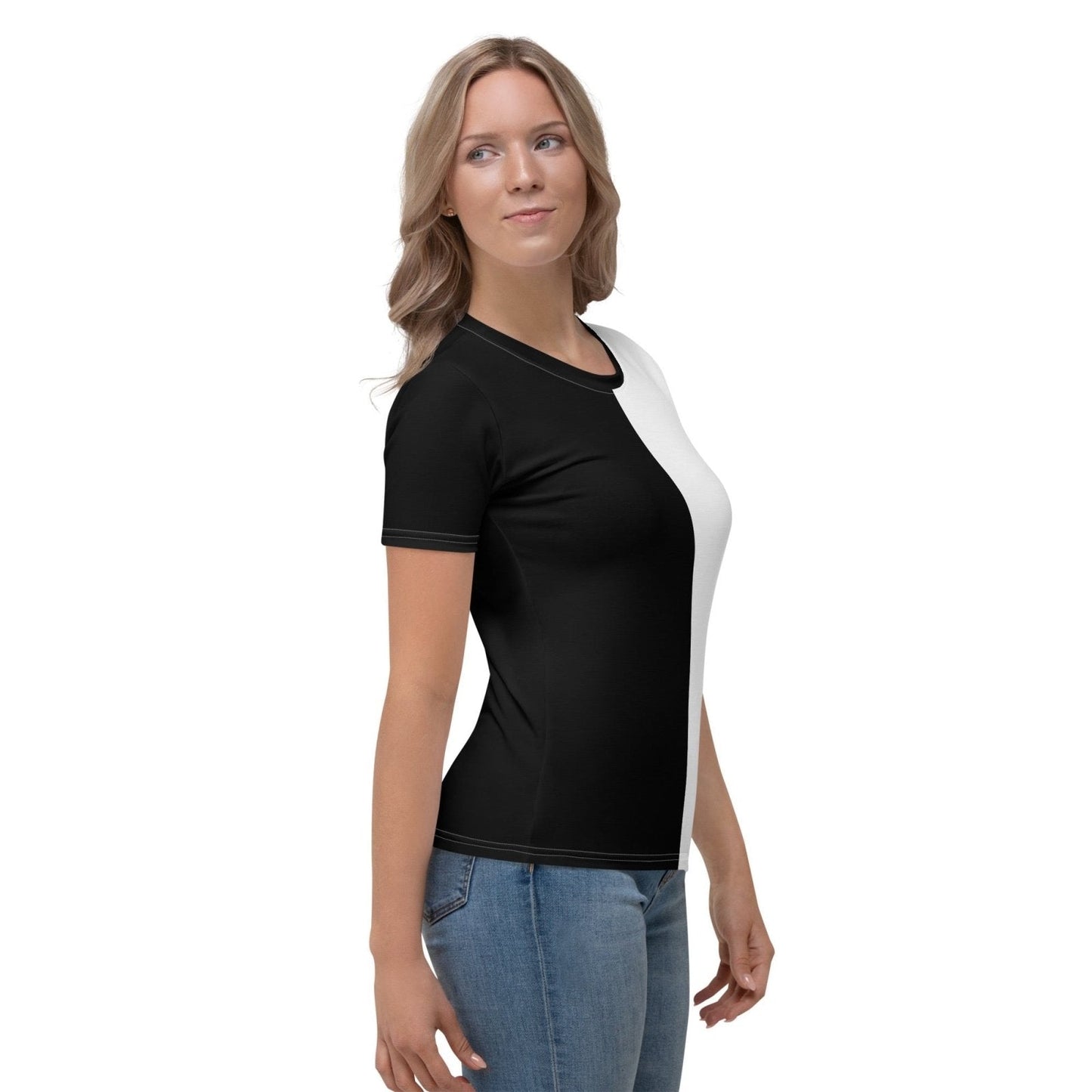 Half Black Half White - Womens T-Shirt