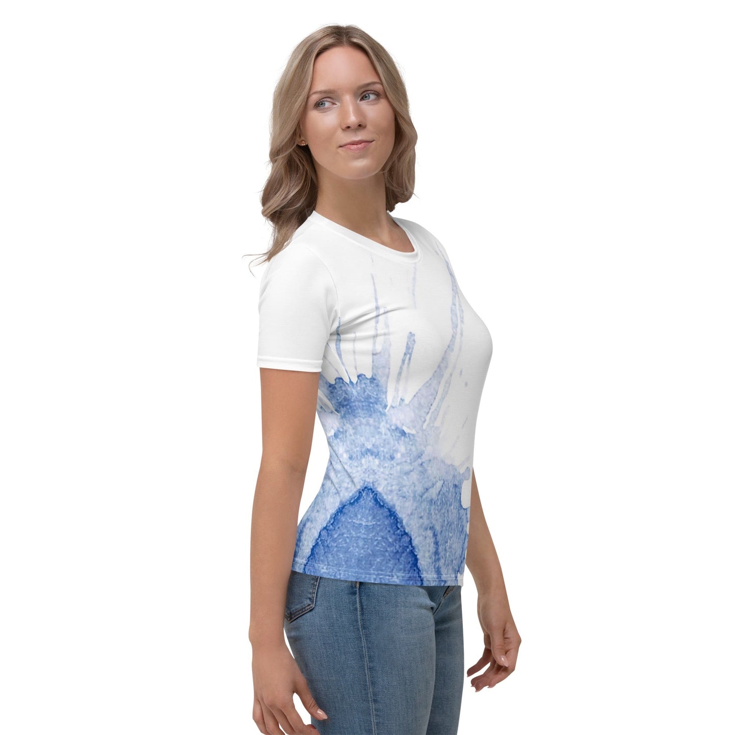 Watercolour Blue Splash - Womens T-Shirt