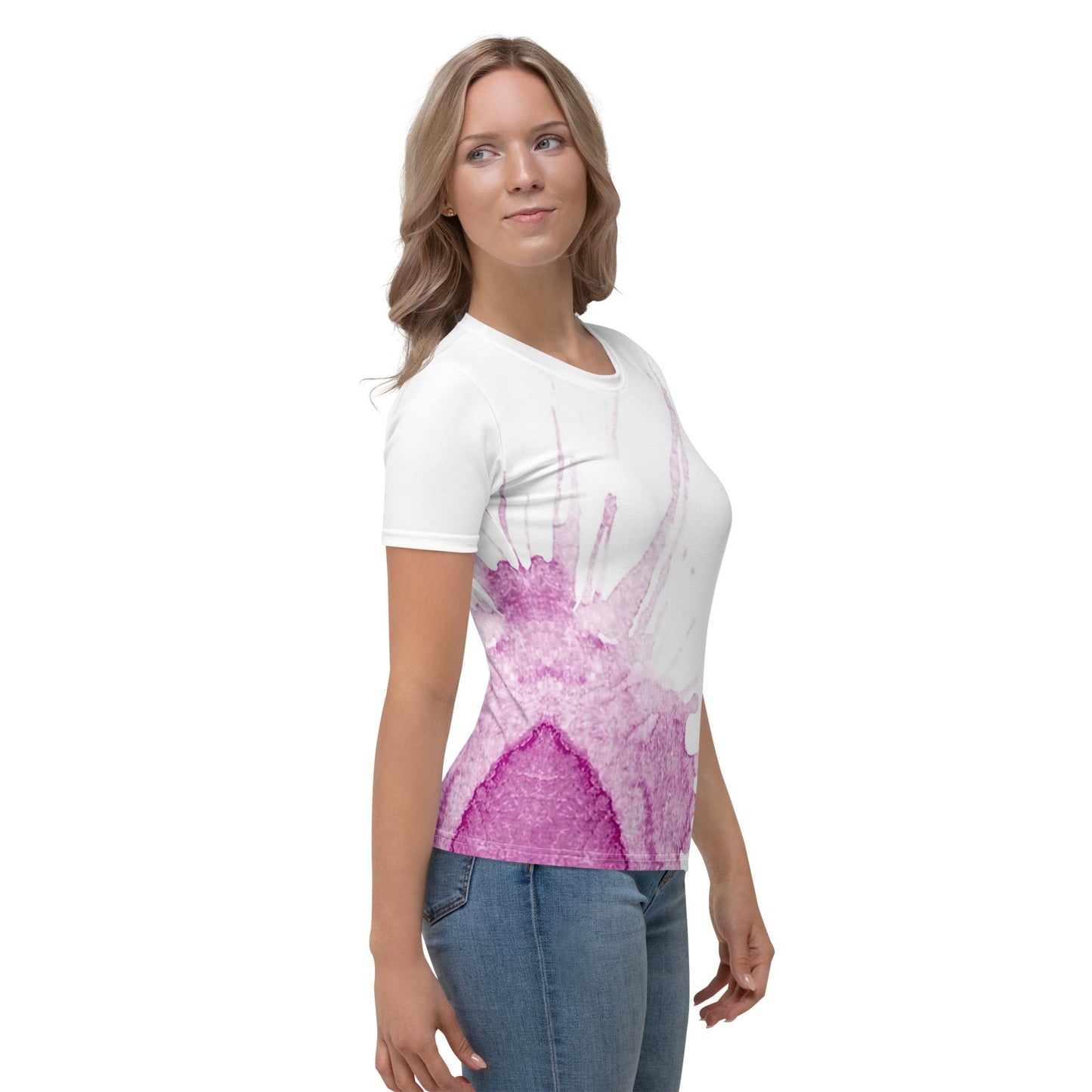 Watercolour Pink Splash - Womens T-Shirt
