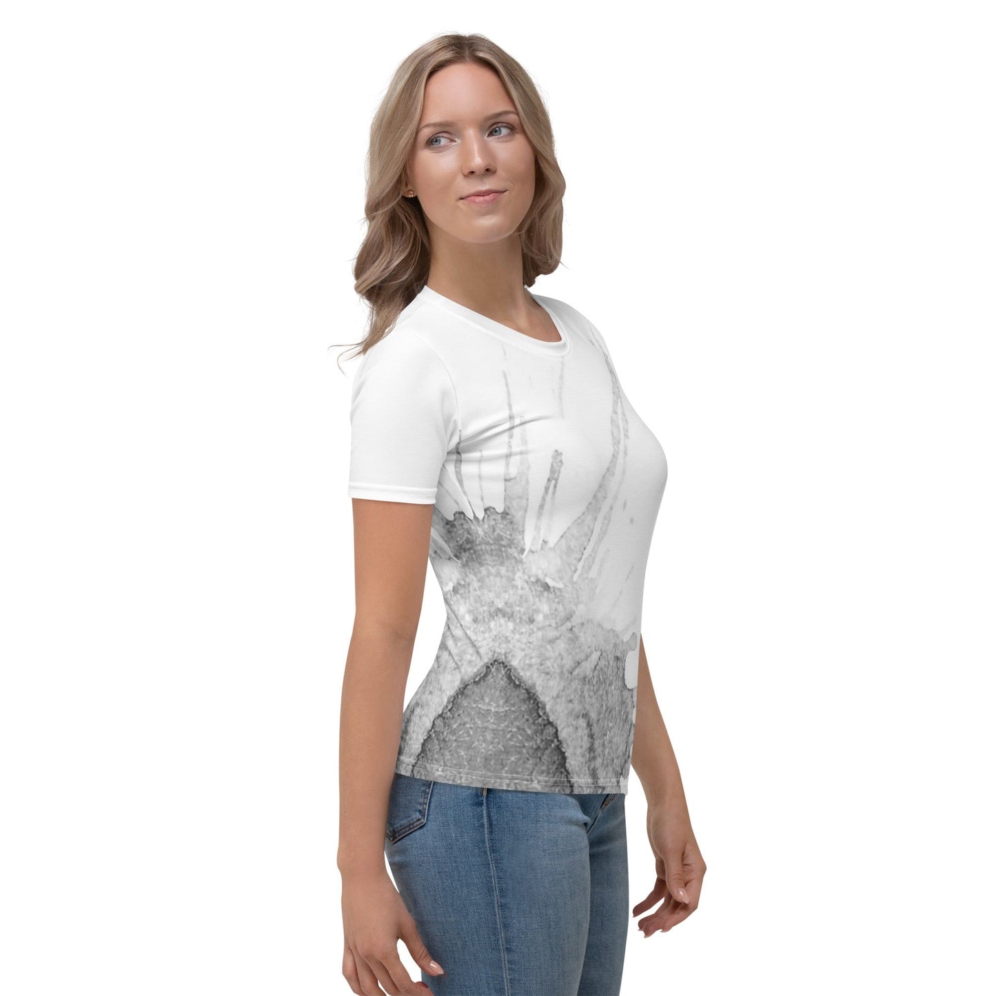 Watercolour Grey Splash - Womens T-Shirt