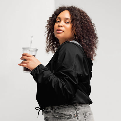 iSAW Womens Black Cropped Windbreaker