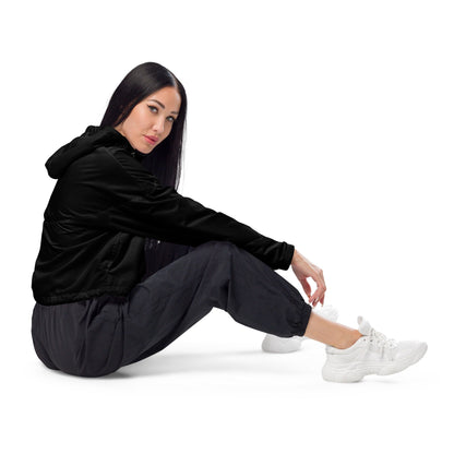 iSAW Womens Black Cropped Windbreaker