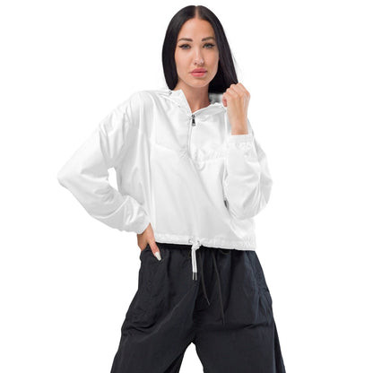 iSAW Womens White Cropped Windbreaker