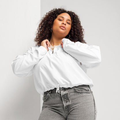 iSAW Womens White Cropped Windbreaker