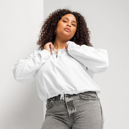 iSAW Womens White Cropped Windbreaker