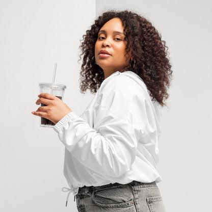 iSAW Womens White Cropped Windbreaker