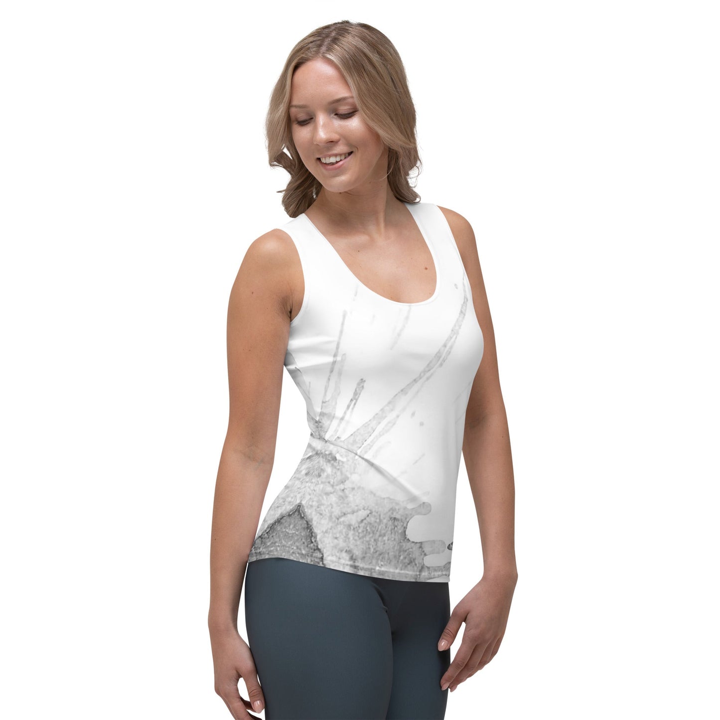 Watercolour Grey Splash - Womens Tank Top