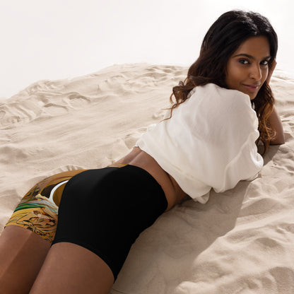 Half Black Half Gāolàng - Womens Yoga Shorts