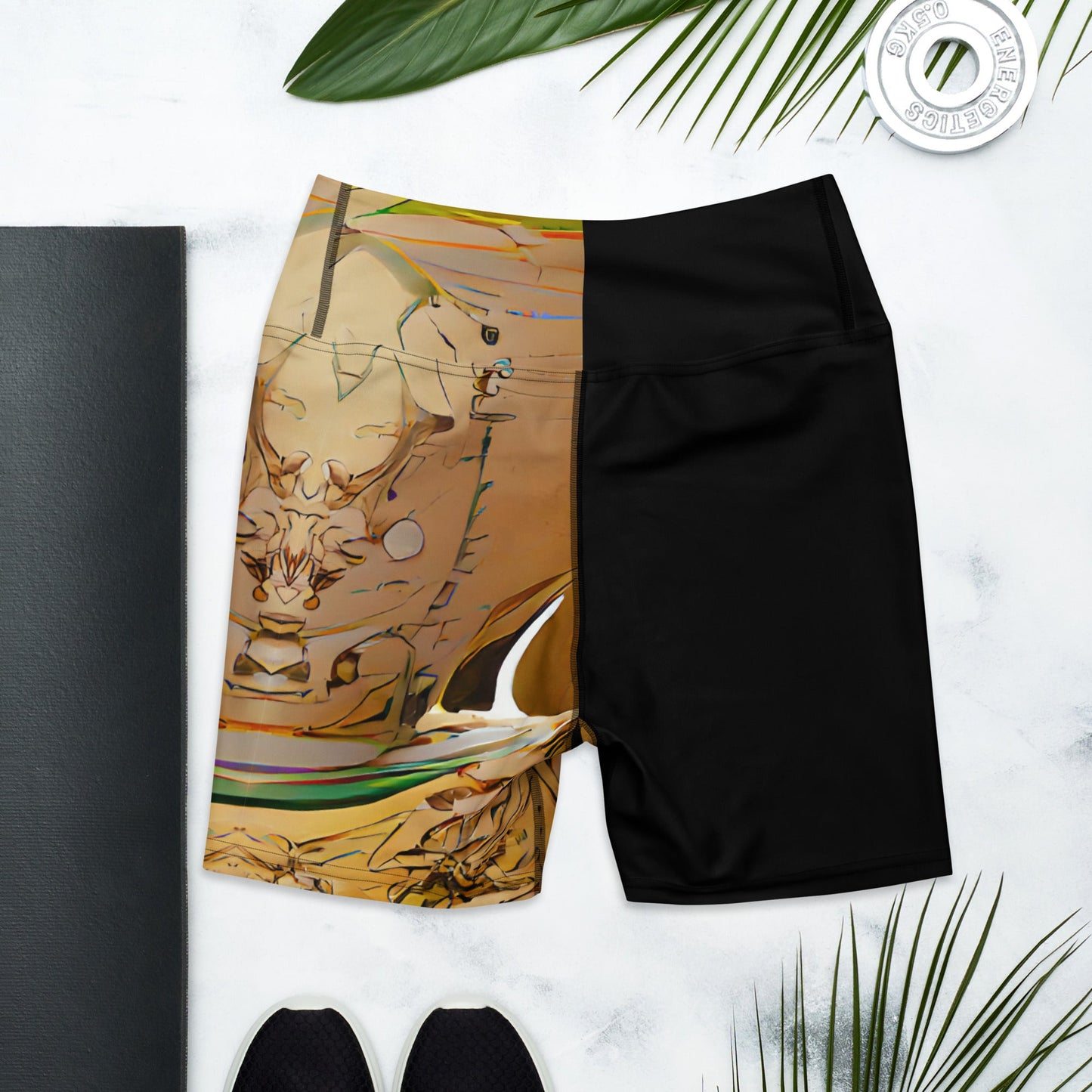 Half Black Half Gāolàng - Womens Yoga Shorts