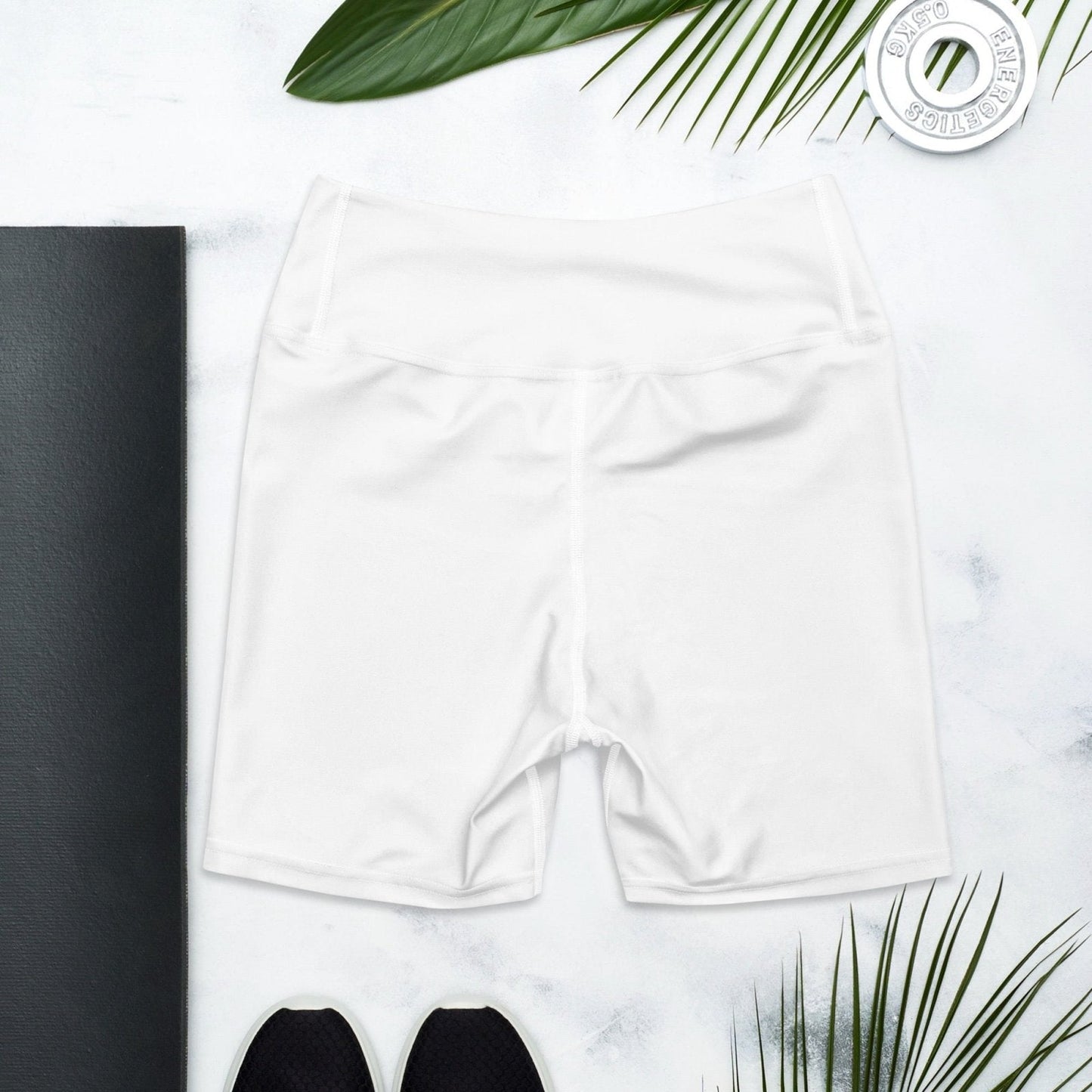 iSAW Womens White Yoga Shorts - Comfort Fit