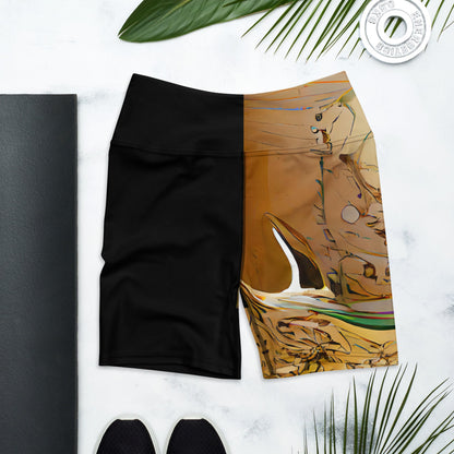 Half Black Half Gāolàng - Womens Yoga Shorts