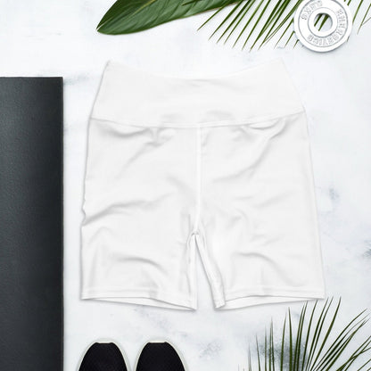 iSAW Womens White Yoga Shorts - Comfort Fit
