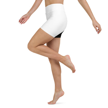 Half Black Half White - Womens Yoga Shorts