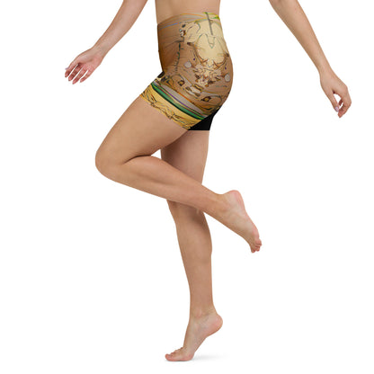 Half Black Half Gāolàng - Womens Yoga Shorts