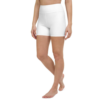 iSAW Womens White Yoga Shorts - Comfort Fit