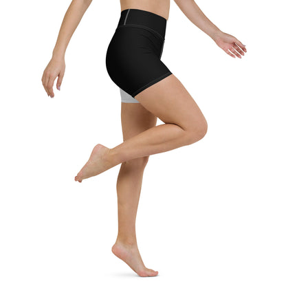 Half Black Half White - Womens Yoga Shorts