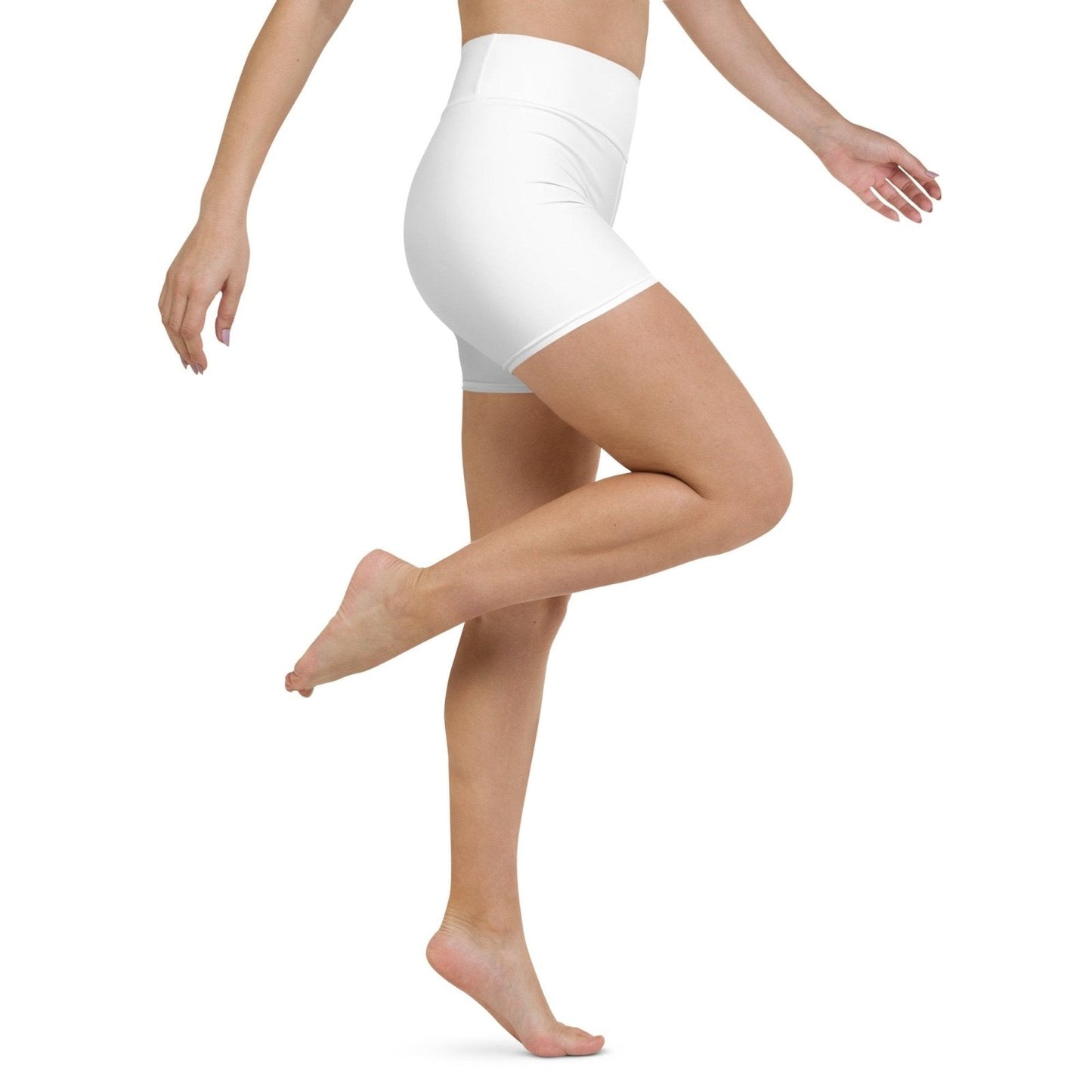 iSAW Womens White Yoga Shorts - Comfort Fit