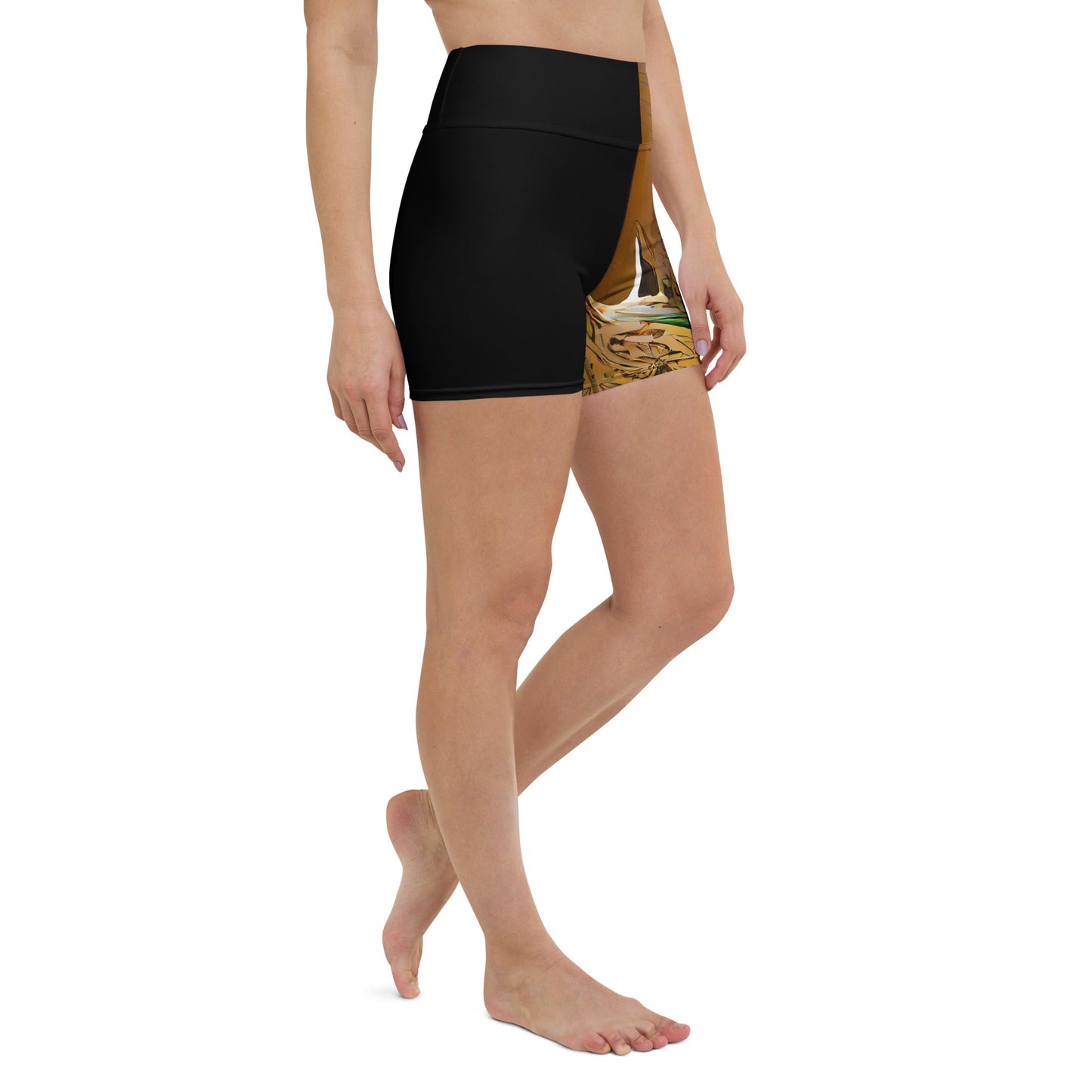 Half Black Half Gāolàng - Womens Yoga Shorts