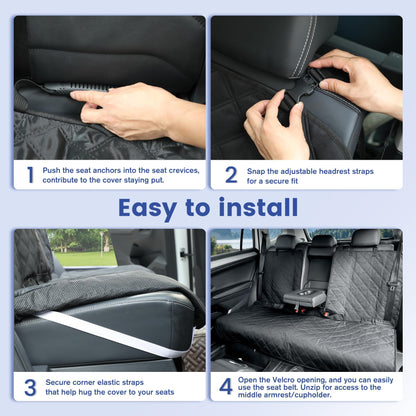 ALLANSING XL Back Seat Cover for Full-Size Trucks & SUVs | Heavy-Duty 900D Waterproof, Easy Clean