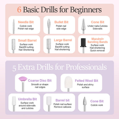 alle's 20000RPM Electric Nail Drill – Cordless Manicure Kit