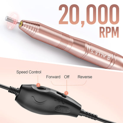 ALLE'S 20000RPM Nail Drill Kit — Portable Efile for Acrylic & Gel Nails